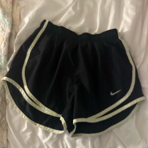 Nike Women's Black and White Athletic Shorts